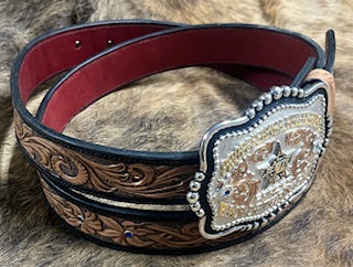 Traditional 1.5" Custom Hand Tooled Belt