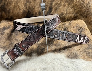 Traditional 1.5" Custom Hand Tooled Belt